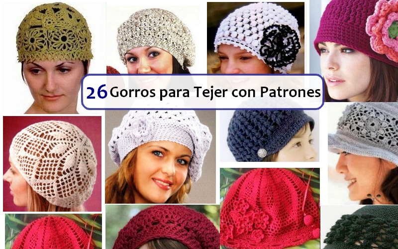 26 Modelos de Gorros para Tejer a Crochet con Patrones ⋆ Manualidades Y Gorros Tejidos A Crochet Para Mujer Patrones