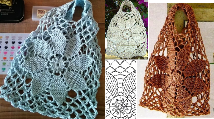 Bolsa tejida al crochet con patrones ⋆ Manualidades Y DIYManualidades Y DIY
