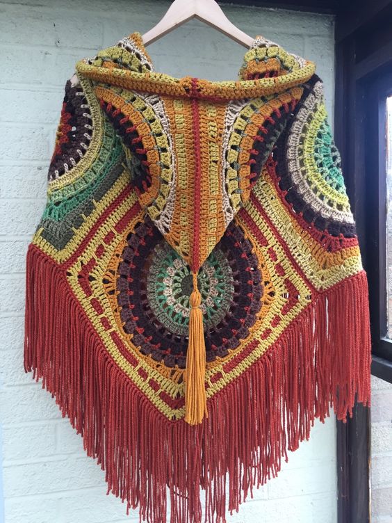 Cómo tejer un poncho de rectángulos a crochet ⋆ Manualidades Y