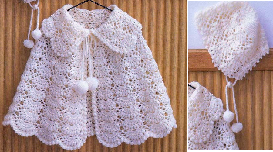 capa y gorro de bebé al crochet patrones y tutorial