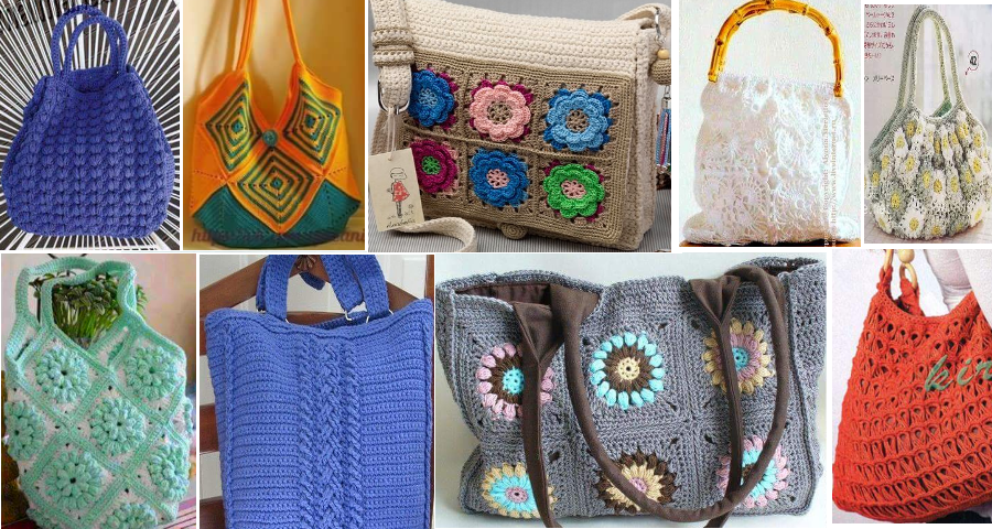 12 Encantadores Bolsos en Crochet con Patrones ⋆ Manualidades Y