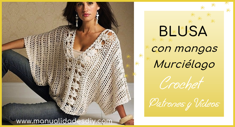 Blusa con mangas murciélago - Patrones y Videos ⋆ Y Y DIY