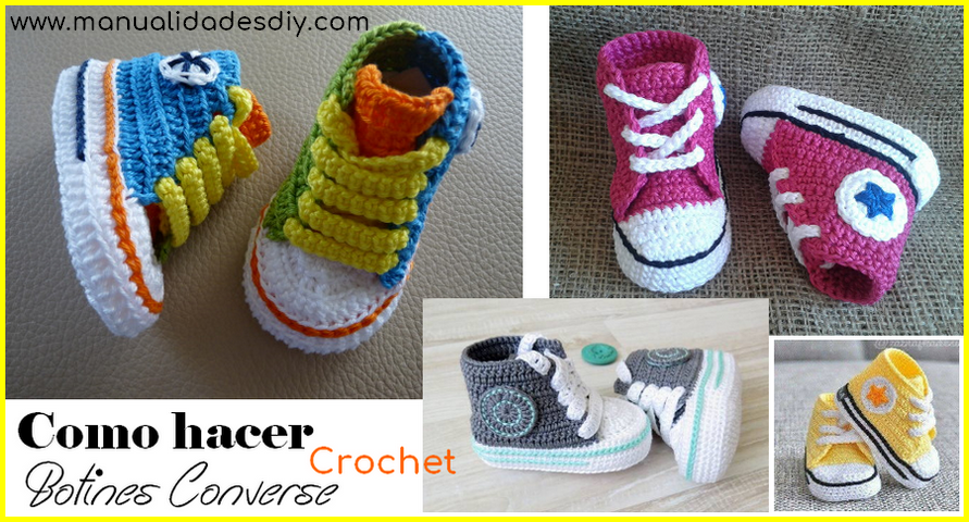 Como hacer Botines Converse de Bebé Crochet Manualidades Y DIYManualidades Y