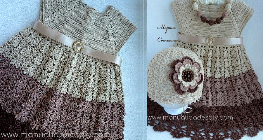 Maravilloso Vestido de Ganchillo para Bebé ⋆ Y DIYManualidades Y DIY