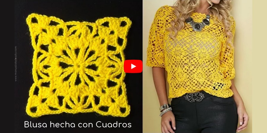 familia real enaguas desayuno Blusa tejida a crochet con cuadros ⋆ Manualidades Y DIYManualidades Y DIY