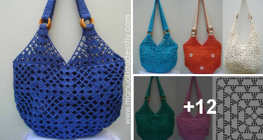 Bolso Tejido al Crochet con Cuadrados muy fácil ⋆ Manualidades Y