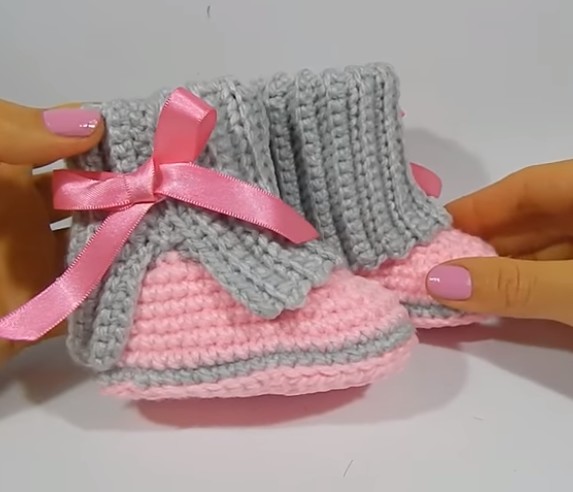 Botas Vaqueras Tejidas A Crochet Para Bebe Zapatitos Botas A