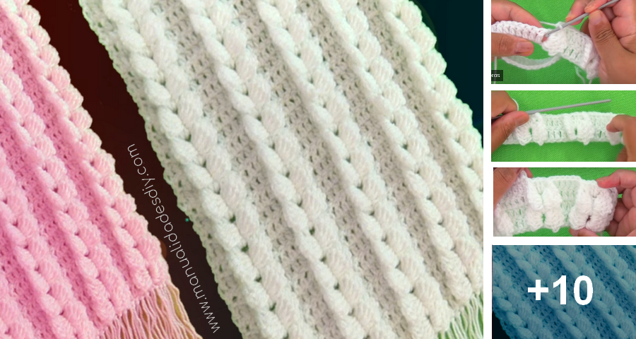 Cuna Disipar lluvia Bufanda de Trenzas Verticales 3D en Crochet ⋆ Manualidades Y  DIYManualidades Y DIY