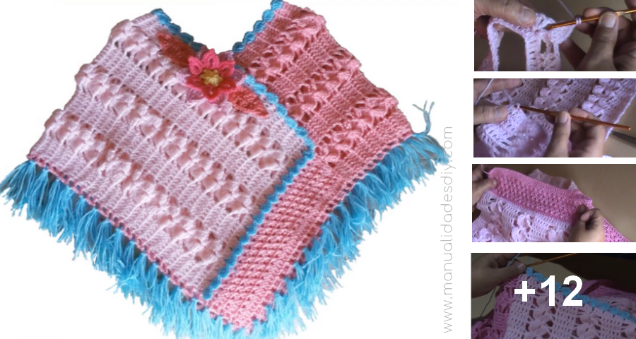 Capa o Poncho Niña en Crochet ⋆ Manualidades Y DIYManualidades Y DIY