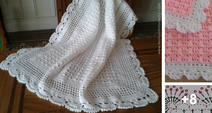 colcha para cuna de bebe a crochet