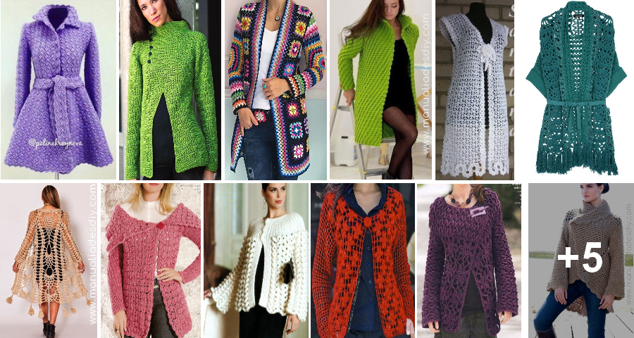FALSO dividir grosor Preciosa Colleccíon de Abrigos a Crochet y Dos Agujas ⋆ Manualidades Y  DIYManualidades Y DIY