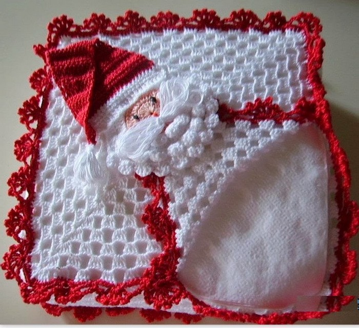 porta servilletas navideños en crochet manualidades y