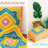 Cojines multicolores patrones