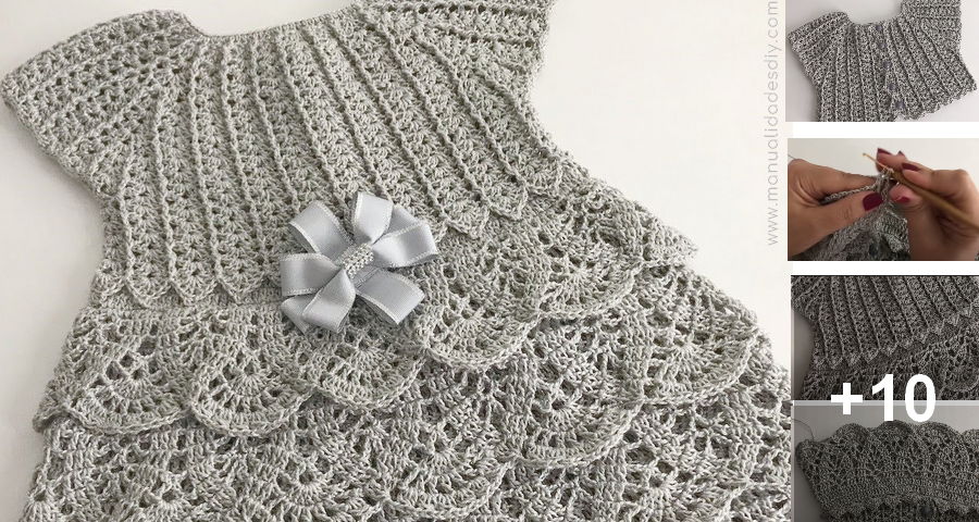 Tutorial Vestido Gris para Niña en Crochet ⋆ Manualidades Y DIYManualidades  Y DIY