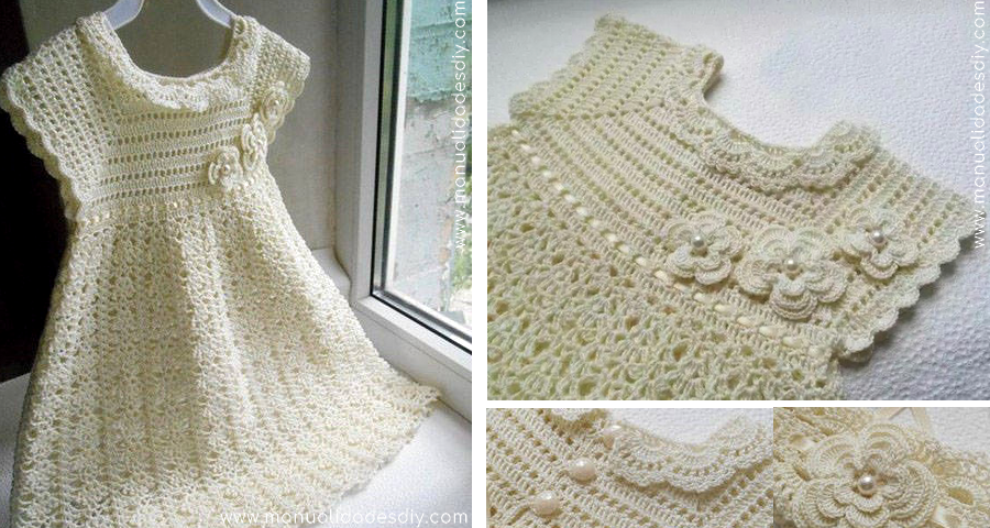 Vestido de Niña a Crochet con Patrones Gratis ⋆ Manualidades Y DIYManualidades