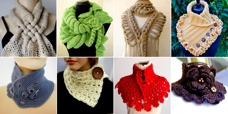 16 bufandas crochet y dos agujas para mujer ⋆ Manualidades Y DIY