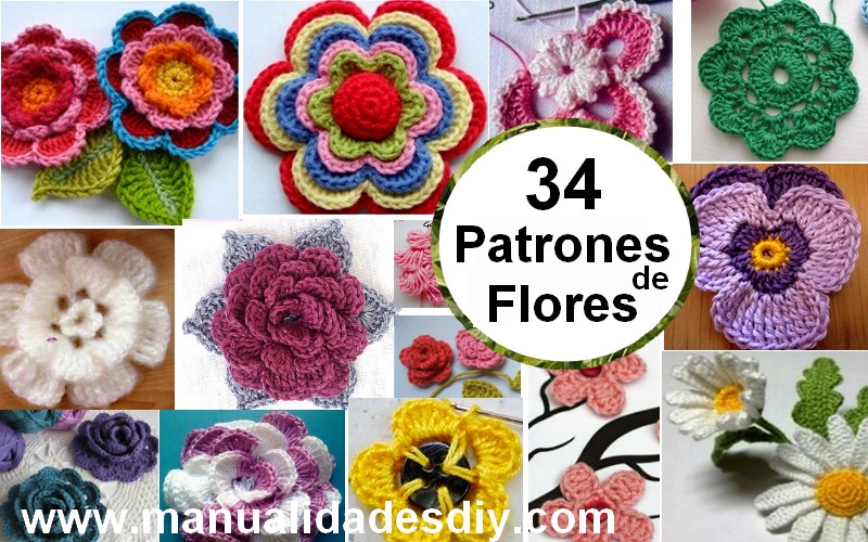 34 Magníficos Patrones de Flores en Crochet ⋆ Manualidades DIY