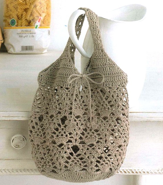 Bolsa gris tejida a crochet con patron ⋆ Manualidades Y DIYManualidades