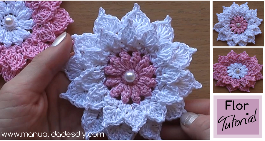 Como hacer una preciosa y sencilla flor de ganchillo ⋆ Manualidades DIY