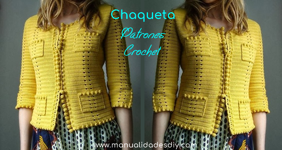 Margarita Ennegrecer Floración Chaqueta Amarilla a Crochet para Mujer ⋆ Manualidades Y DIYManualidades Y  DIY