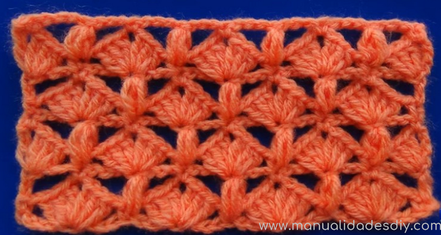 Punto tejido a crochet combinacion de abanicos con puntos garbanzos ⋆ Manualidades Y ...