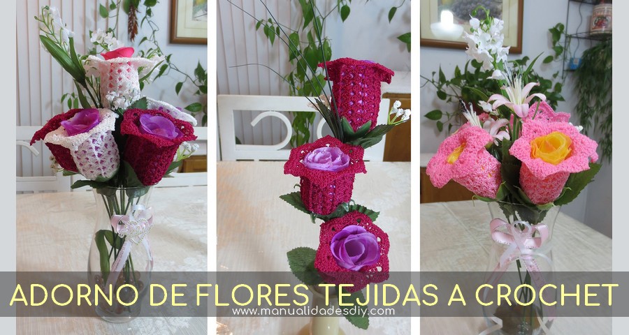 adorno flores crochet