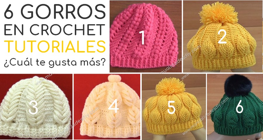 gorros crochet tutoriales