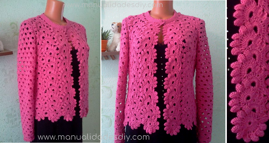 Preciosa Chaqueta a Crochet Mujer ⋆ Manualidades Y DIYManualidades Y DIY