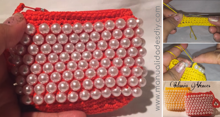 hacer monederos crochet con perlas Manualidades DIYManualidades Y DIY