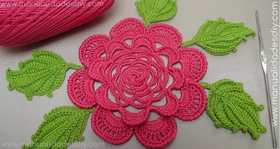 Preciosa Flor Tejida a Crochet con Tutorial ⋆ Manualidades DIY