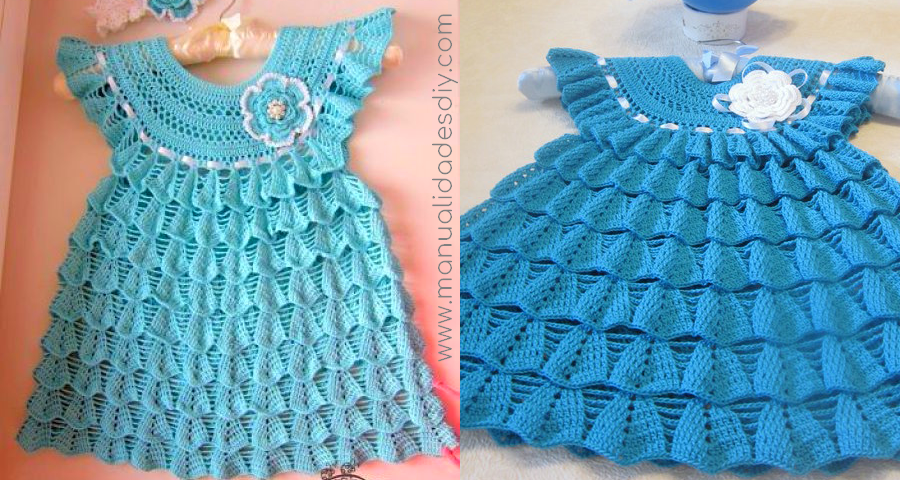 Vestido para Ninas Tejido a crochet con paso a paso ⋆ Manualidades Y