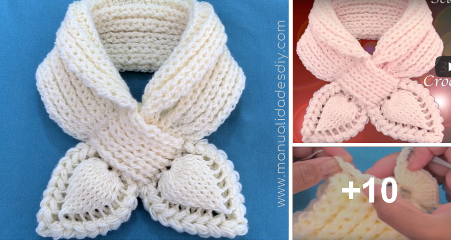 cómo utilizar Desbordamiento Prestado Bonita Bufanda Tejida a Crochet en 3D ⋆ Manualidades Y DIYManualidades Y DIY