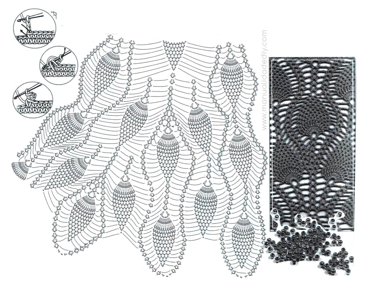 Vestido a Crochet Punto Piñas / Patrones ⋆ Manualidades DIY Vestido a Crochet Punto Piñas / Patrones ⋆ Manualidades DIY