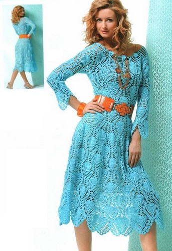 Vestido a Crochet Punto Piñas / Patrones ⋆ Manualidades DIY Vestido a Crochet Punto Piñas / Patrones ⋆ Manualidades DIY