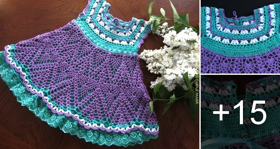 Hermoso Vestido en Crochet con Patrones para Niñas ⋆ Manualidades Y DIY