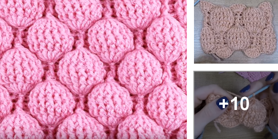 Manta para bebé a crochet paso a paso con punto de conchitas 3D