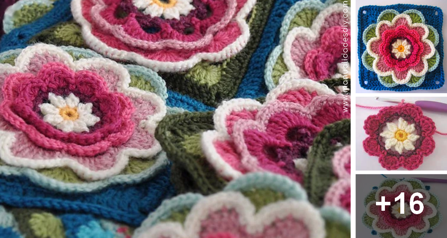 Cuadro de Flor Sencilla y Hermosa a Crochet - Paso a Paso y Tutorial ⋆  Manualidades Y DIYManualidades Y DIY