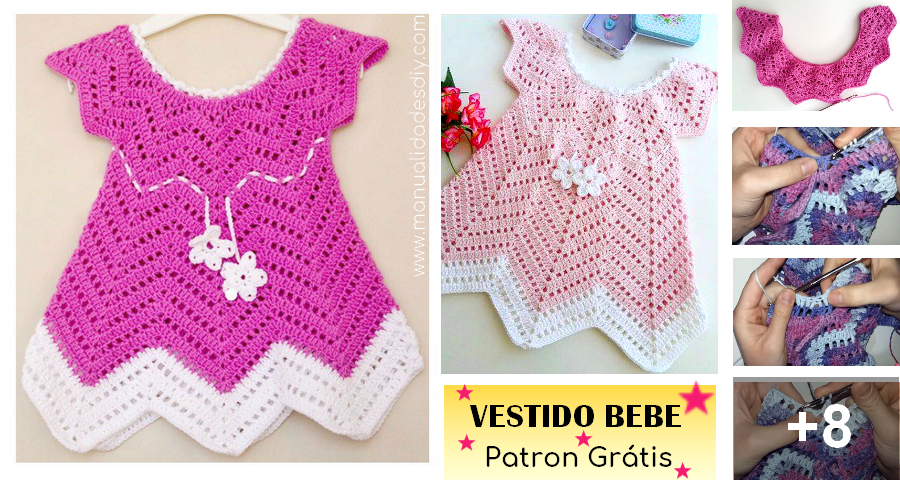 VESTIDO de VERANO con Flor para Bebé - PATRÓN de Ganchillo GRATIS ⋆ Manualidades Y DIYManualidades Y DIY VESTIDO de VERANO con Flor para Bebé - PATRÓN de Ganchillo GRATIS ⋆ Manualidades Y DIYManualidades Y DIY
