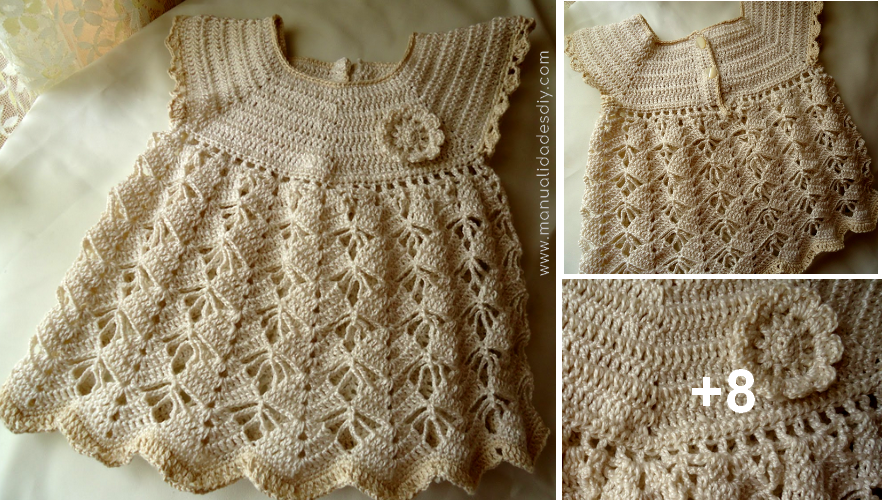 Classe: Vestido en Crochet en Tono Crema ⋆ Manualidades Y DIYManualidades Y  DIY