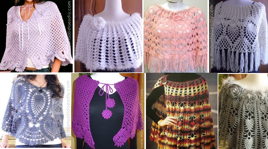 17 Ponchos / Mañanitas para tejer con patrones ⋆ Manualidades Y DIYManualidades Y DIY
