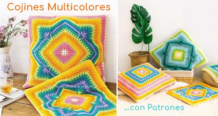 Cojines multicolores patrones