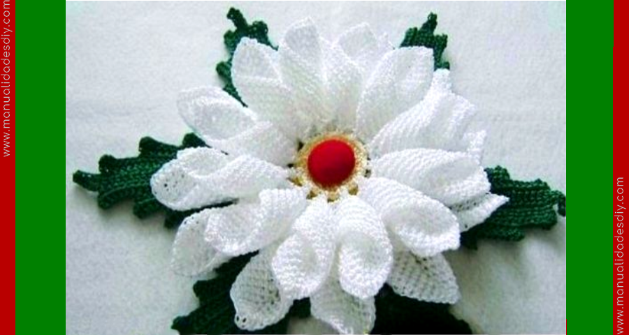 Cómo hacer una Bella Flor Navideña al Crochet ⋆ Manualidades DIY