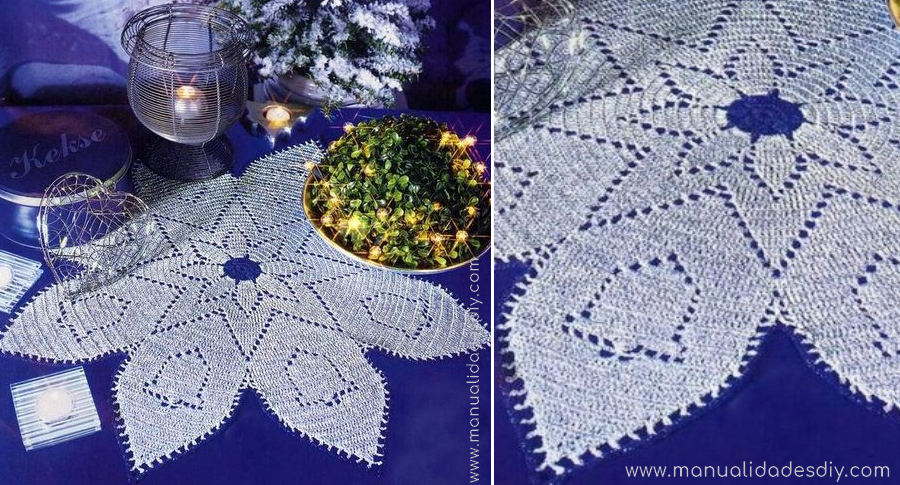 Mantel Navideño a Crochet Filet ⋆ Manualidades Y DIYManualidades Y DIY