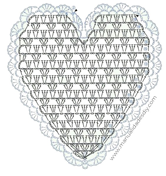 patrón corazón crochet