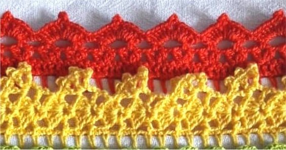 tejer puntillas coloridas en crochet